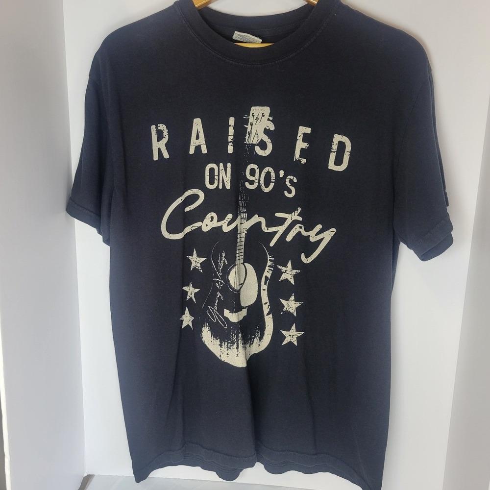 Comfort Colors Raised on 90s Country T-Shirt Black Mens Large Graphic Tee